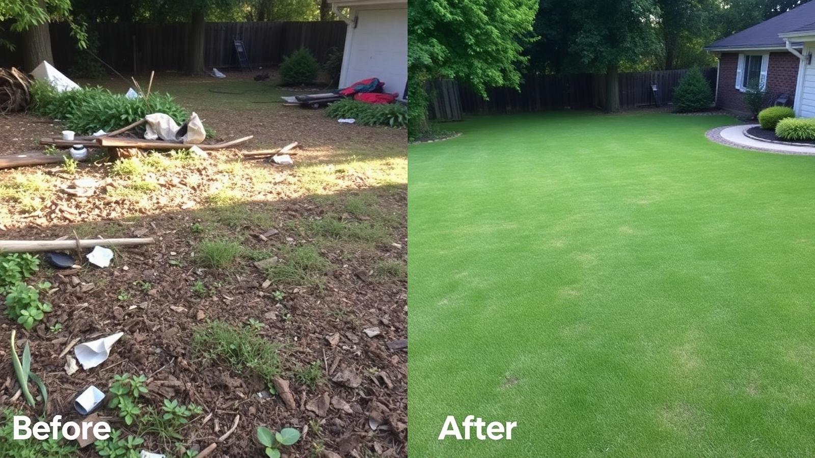 Lawn cleanup transformation
